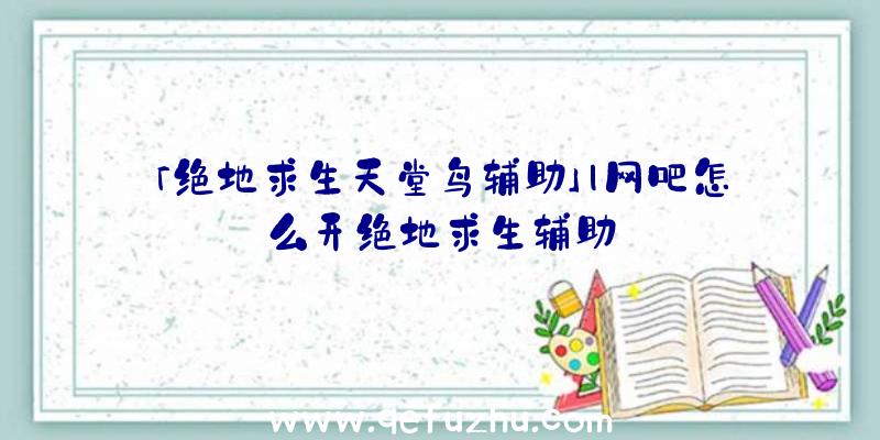 「绝地求生天堂鸟辅助」|网吧怎么开绝地求生辅助